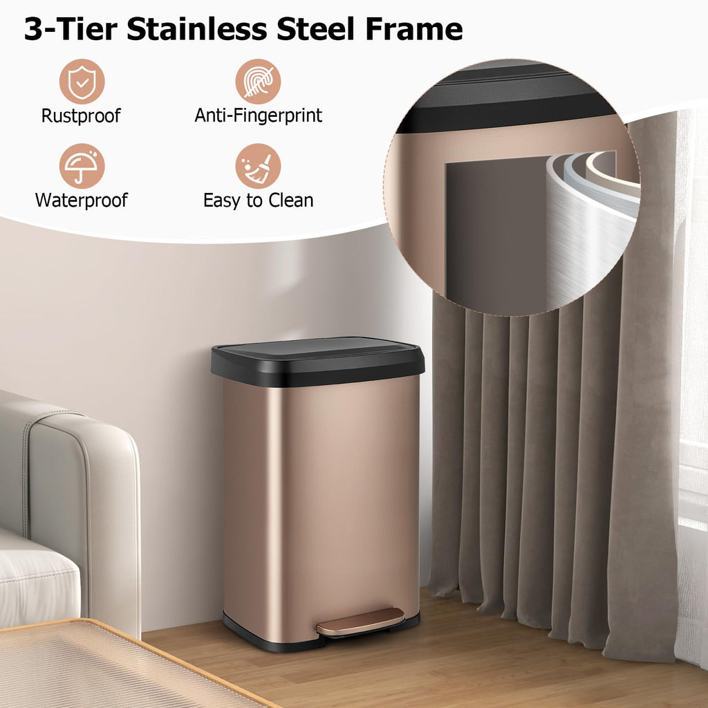 50L Stainless Steel Recycling Pedal Bin M379791
