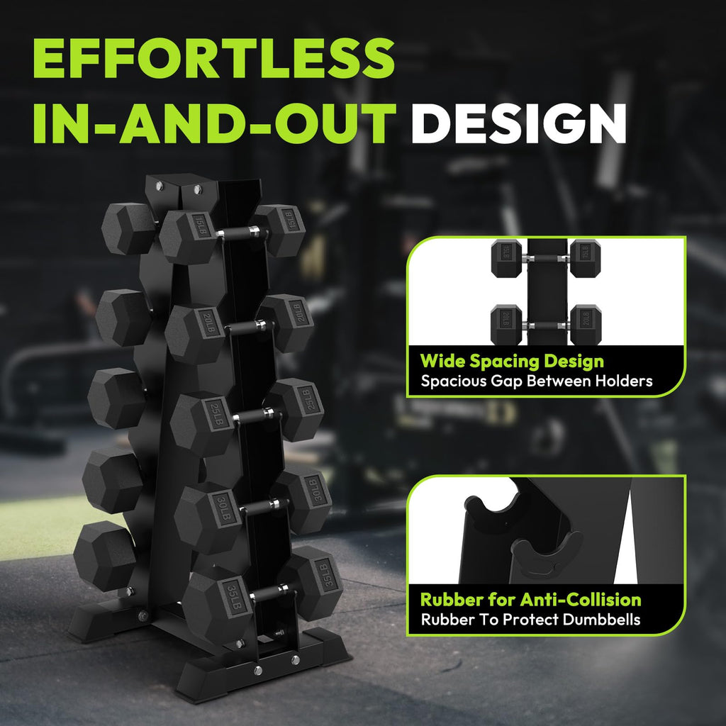 Hex Dumbbell Set with Vertical Storage Rack M385