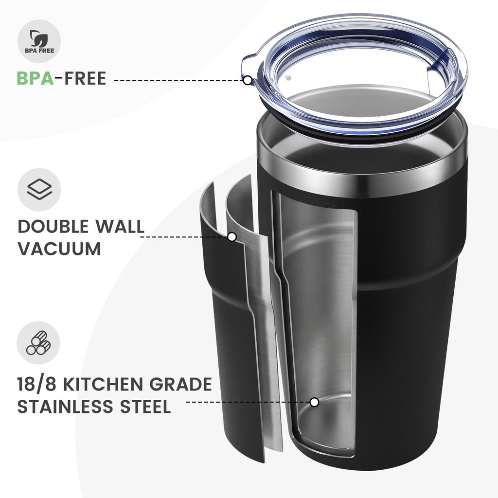 16oz Stainless Steel Insulated Tumbler with Lid V32099