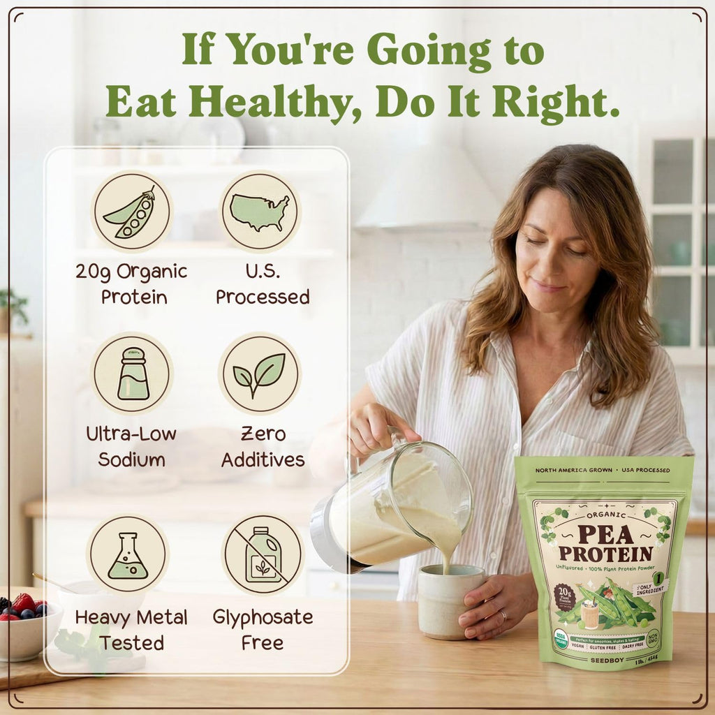 Organic Non-GMO Pea Protein Powder 1 lb Bag W850211