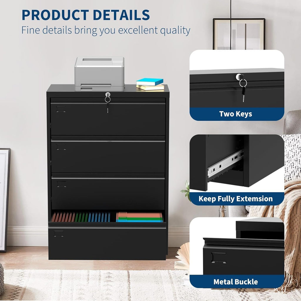 4 Drawer Metal File Cabinet with Lock L3959