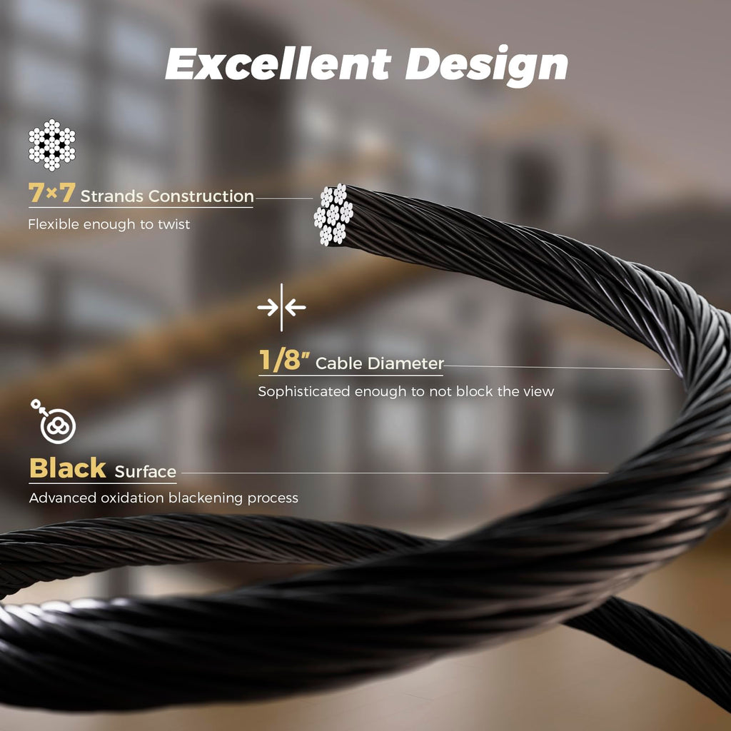 1/8" Black Stainless Steel Cable J721284