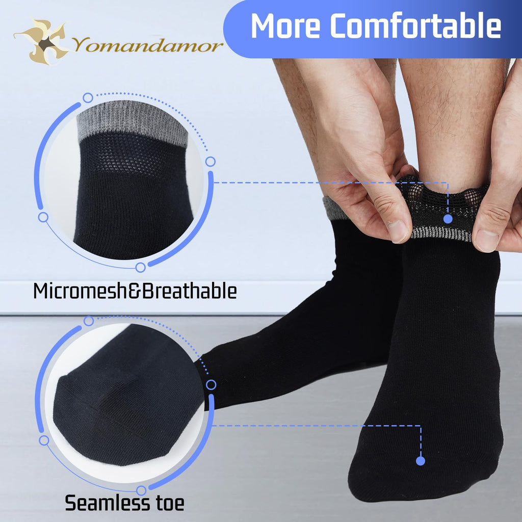 Womens Diabetic Crew Socks Seamless Toe 6 Pairs Z1117