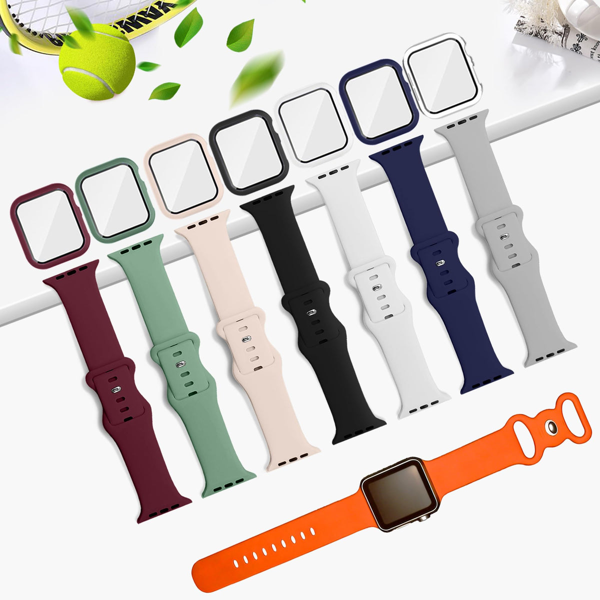8 Pack Watch Screen Protector Silicone Band Q169