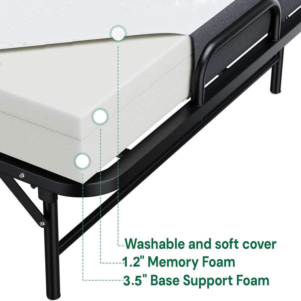 Folding Bed with Mattress with Wheels S428881