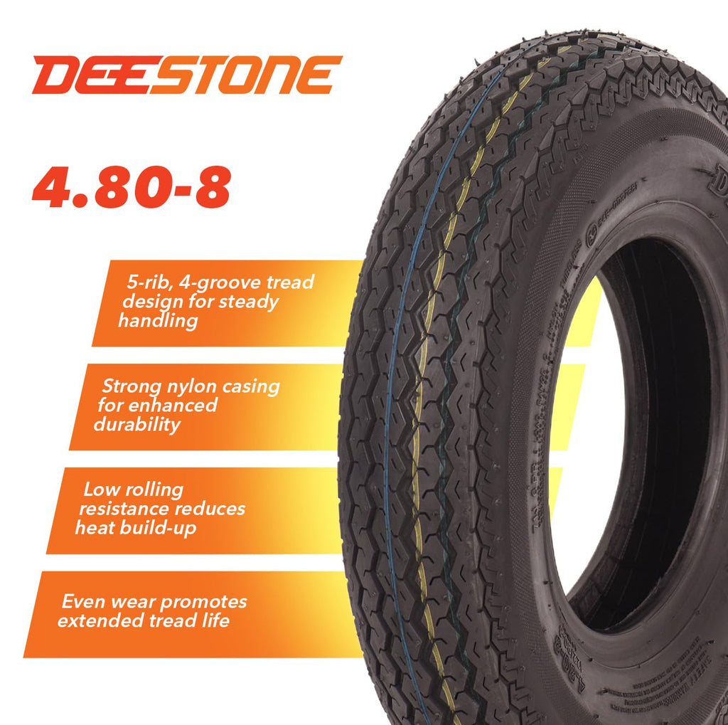 4.80-8 2 Tires 6 Ply Trailer S372565