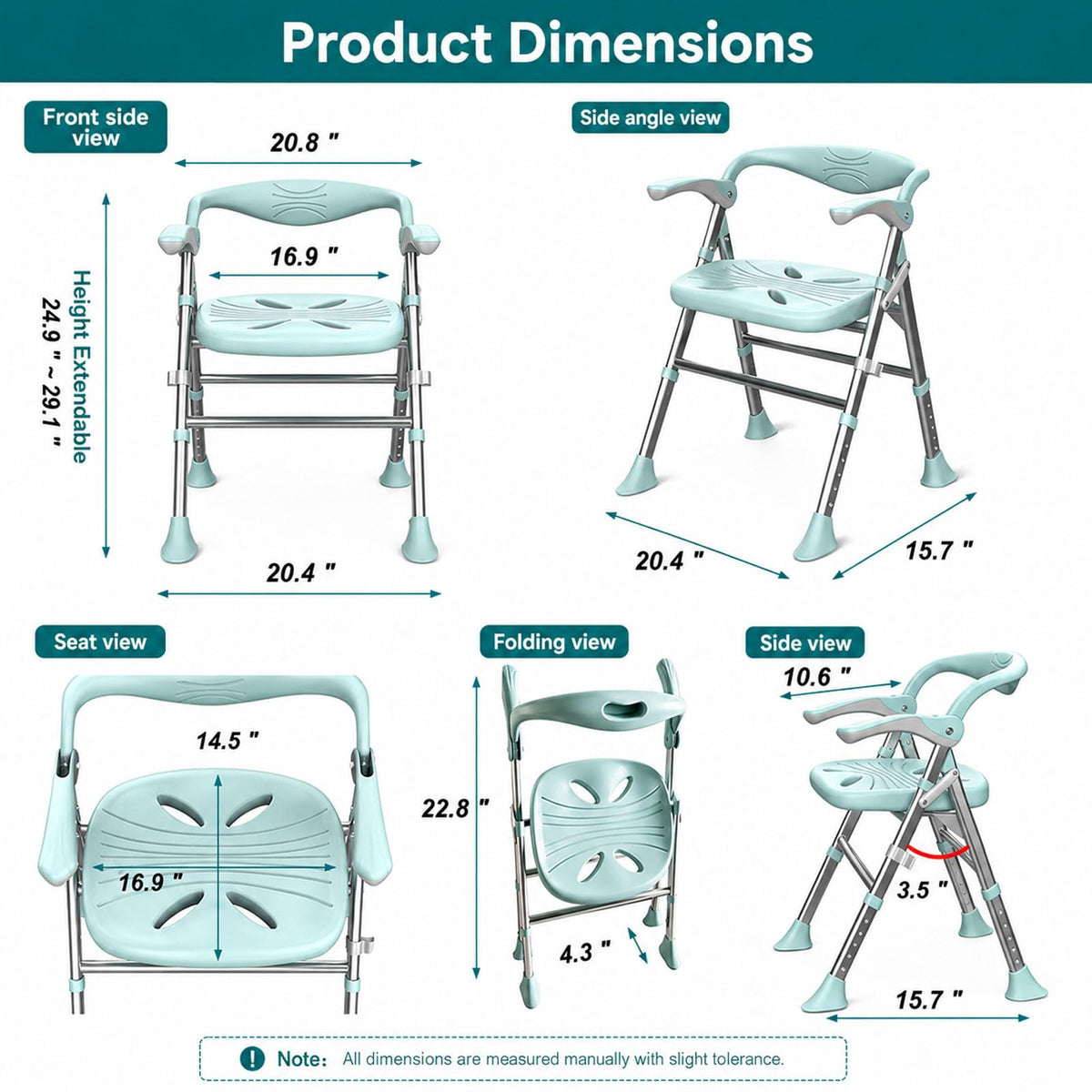 Heavy Duty Shower Chair with Arms and Back T63575