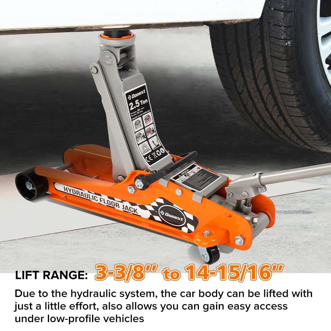2.5 Ton Steel Floor Jack and 3 Ton Black Jack Stands R676572