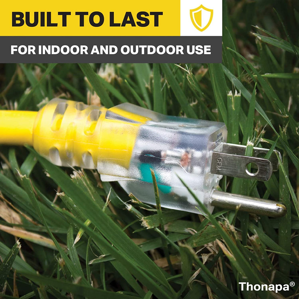 Black Oil Resistant 12 Gauge Extension Cord 100 ft and Yellow 10 Gauge Extension Cord 75 ft R970