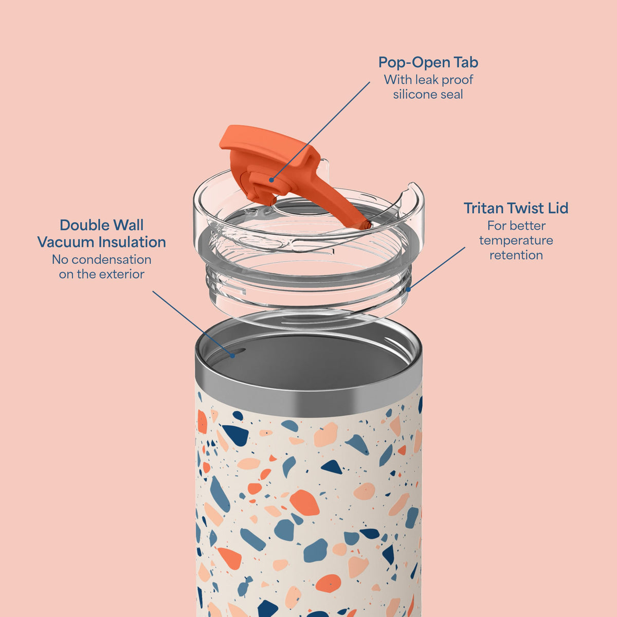 20 oz Insulated Stainless Steel Coffee Tumbler with Lid T79013