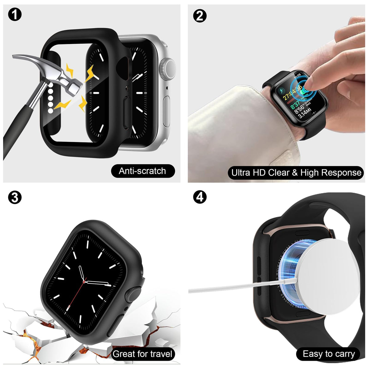 8 Pack Watch Screen Protector Silicone Band Q169