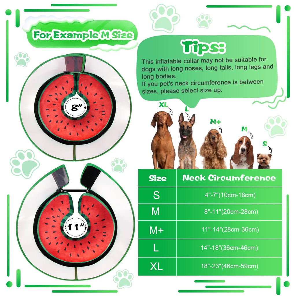 Inflatable Dog Cone Collar with Detachable Shield N431