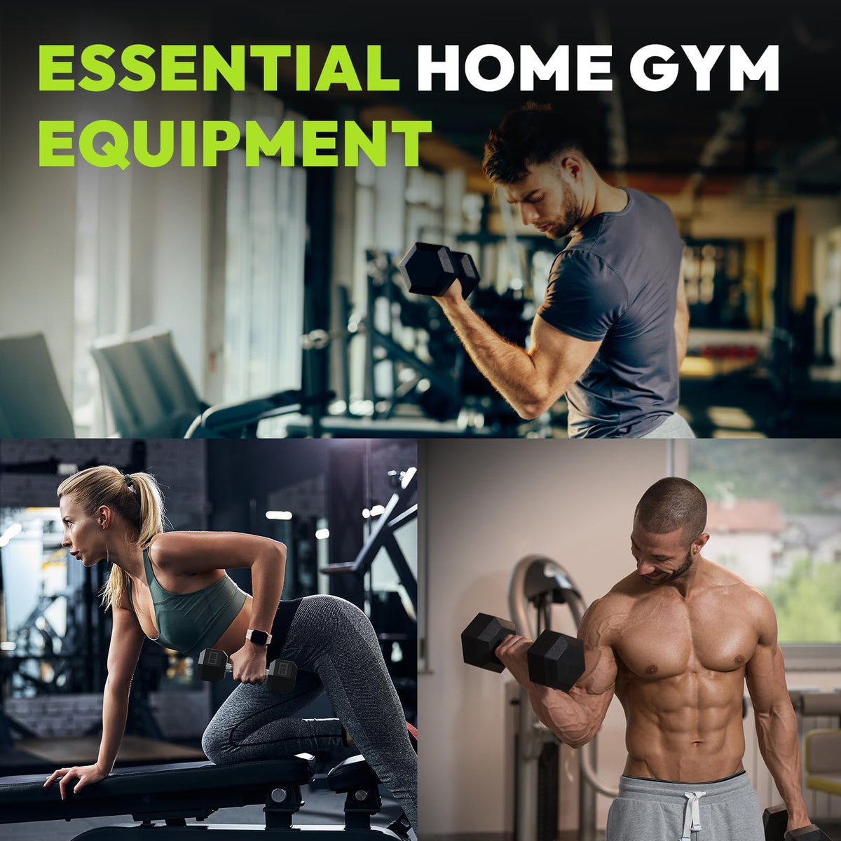 Hex Dumbbell Set with Vertical Storage Rack M385