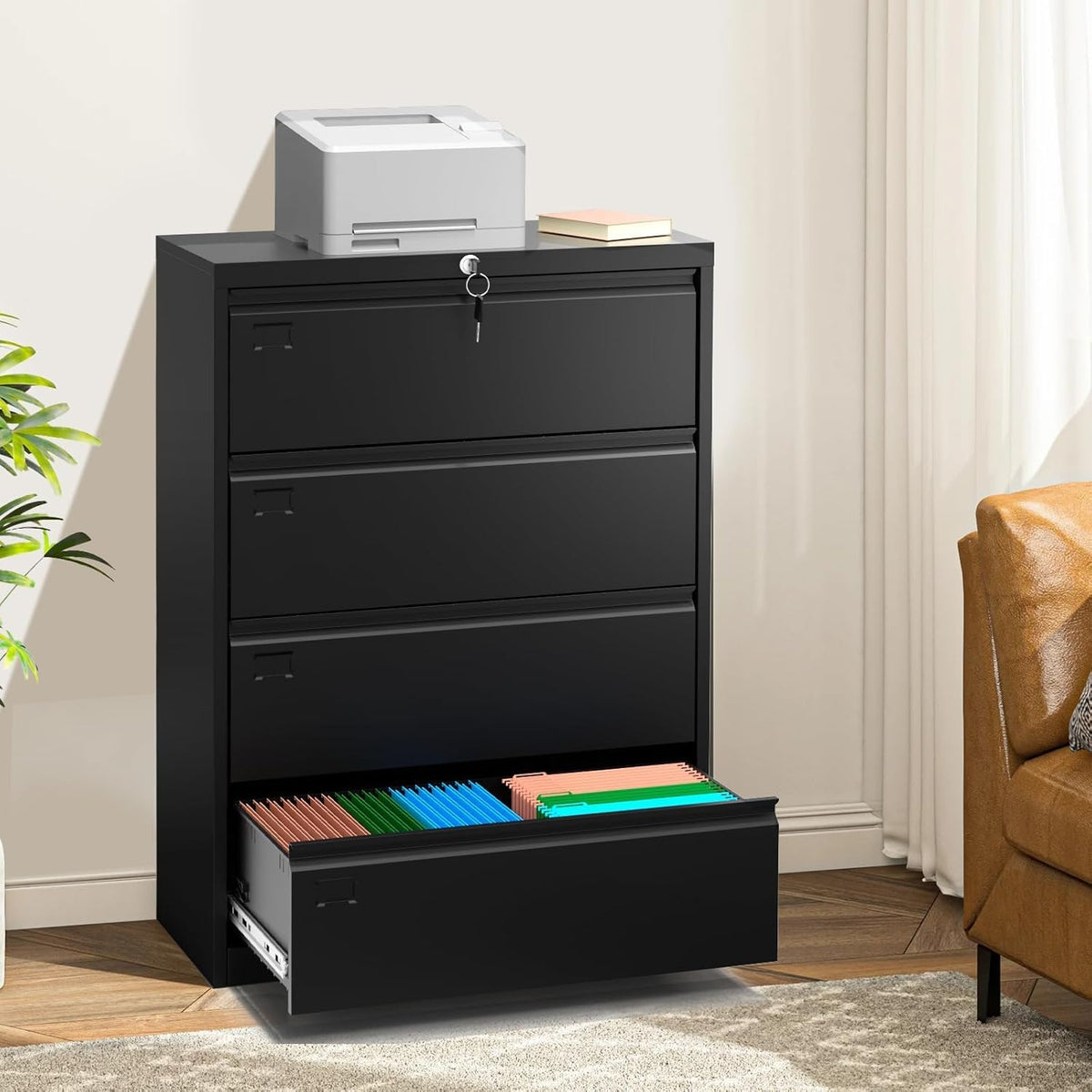 4 Drawer Metal File Cabinet with Lock L3959