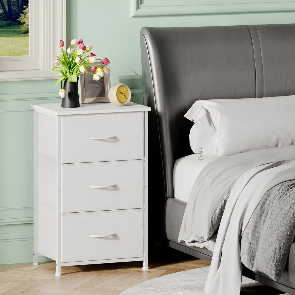 White 3 Drawer Dresser M14356