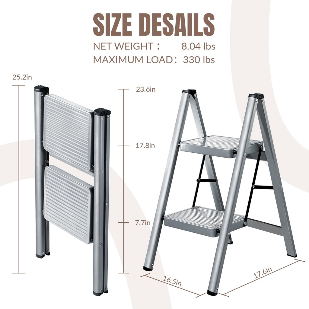 2 Step Steel Folding Step Stool P25564