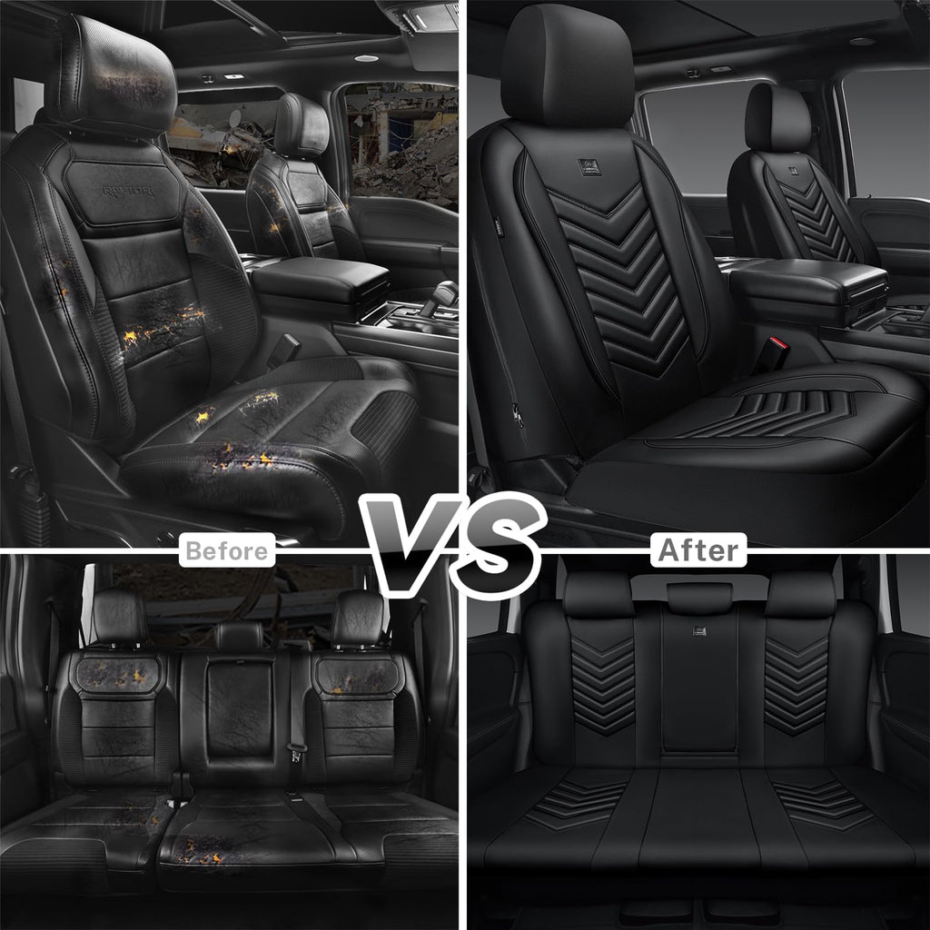 3D Foam Faux Leather Seat Covers Full Set B5575