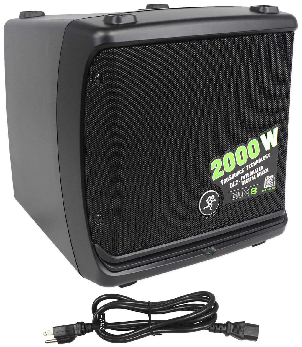 2000-Watt 8 in Powered PA Speakers with Tripod Stand Kit and XLR Cables N4934