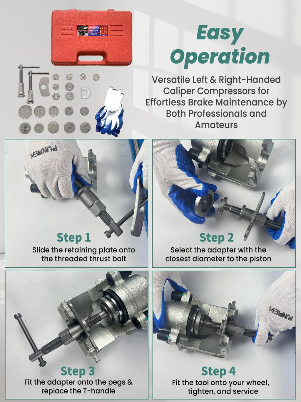 Heavy Duty 24-Piece Brake Caliper Compression Tool Set B6236
