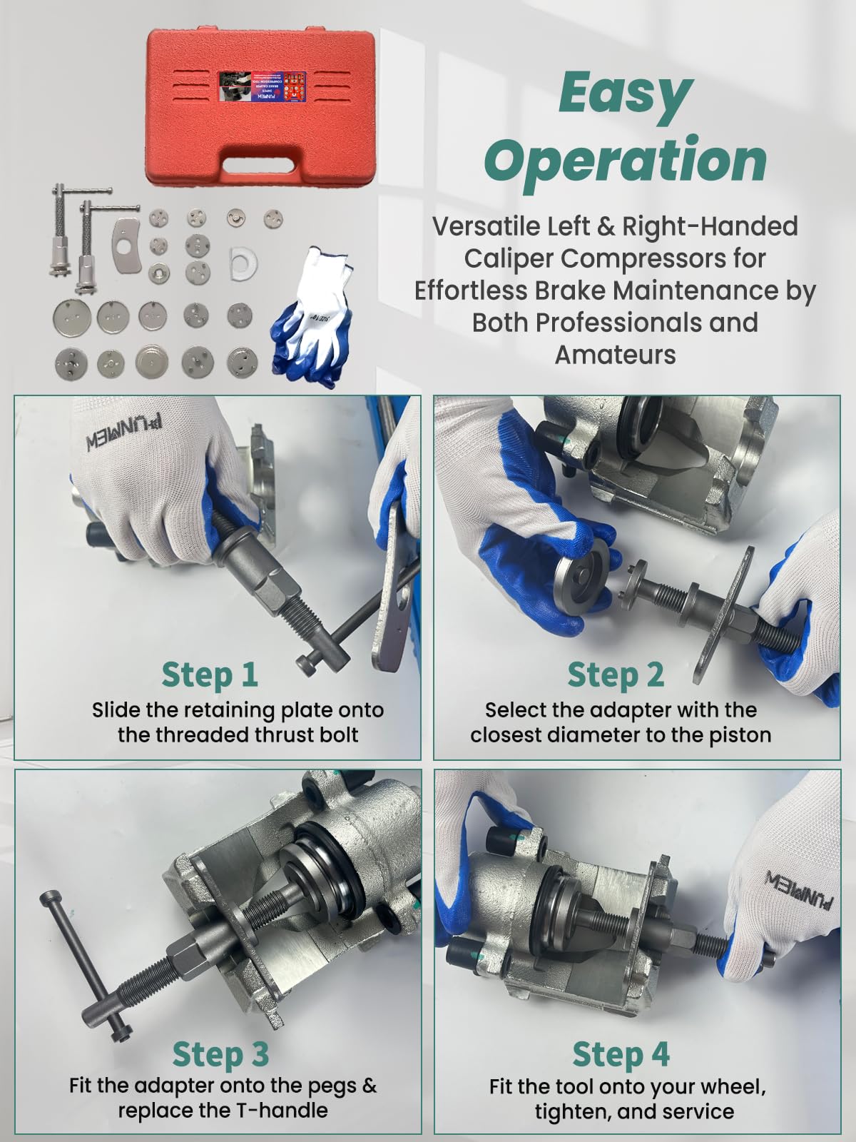 Heavy Duty 24-Piece Brake Caliper Compression Tool Set B6236