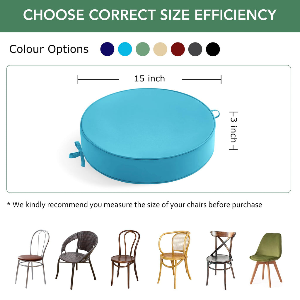 15" Round Waterproof Fade Resistant Chair Cushions Set of 2 W198