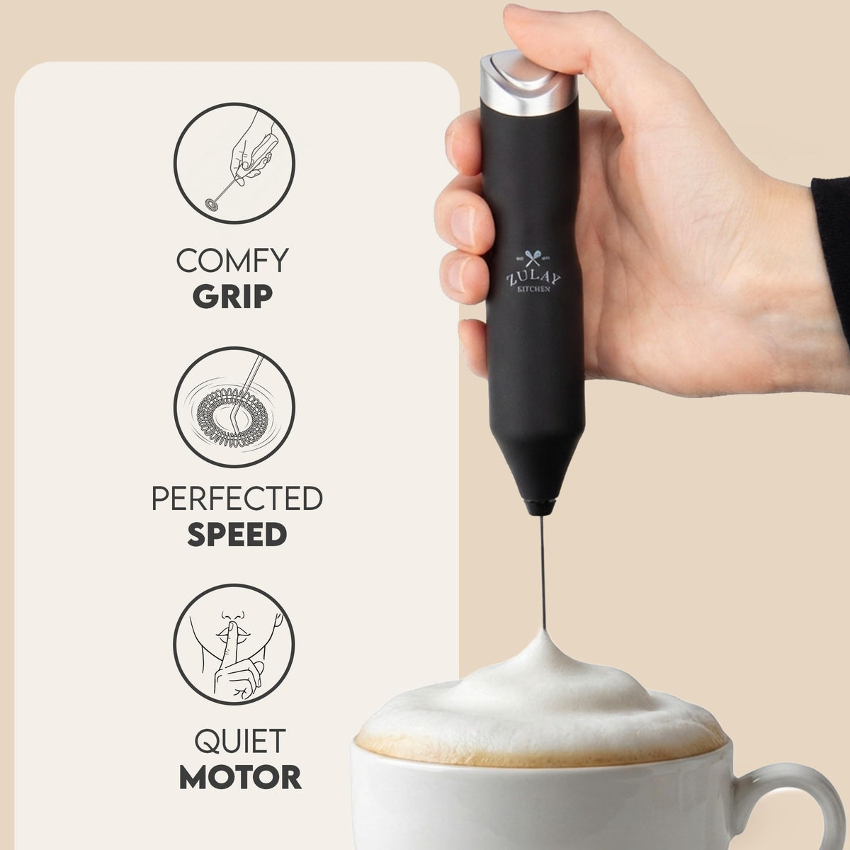 Handheld Milk Frother with AA Batteries C751