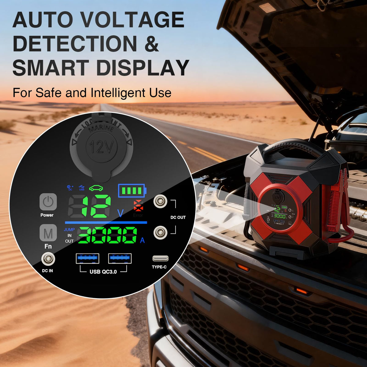 Heavy Duty Truck Jump Starter 30000A Peak 12V Lithium Battery Booster Pack X2493