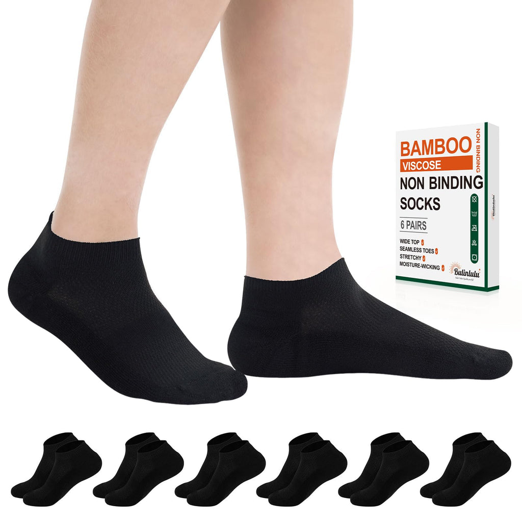 6 Pairs Low Cut Non Binding Bamboo Seamless Socks D488
