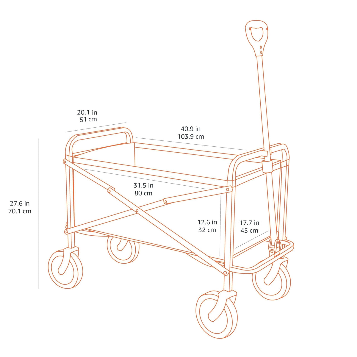 Collapsible Heavy Duty Utility Wagon 265 Pounds Capacity Black B534358
