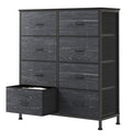 Black 8 Drawer Fabric Dresser T7368