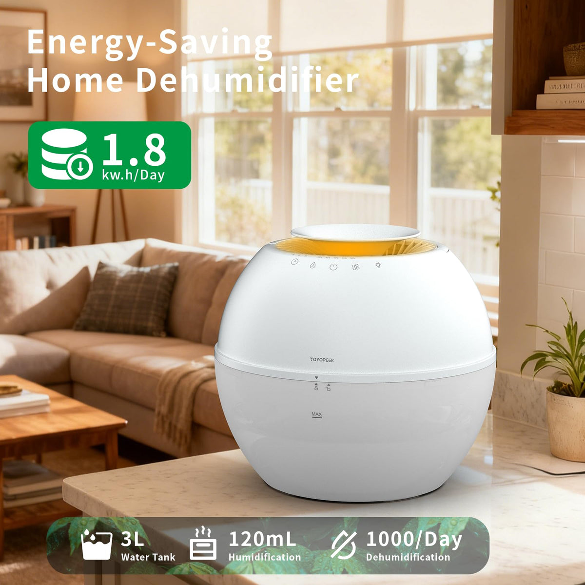2-in-1 Dehumidifier & Humidifier with Purifier, 101oz Tank E763151