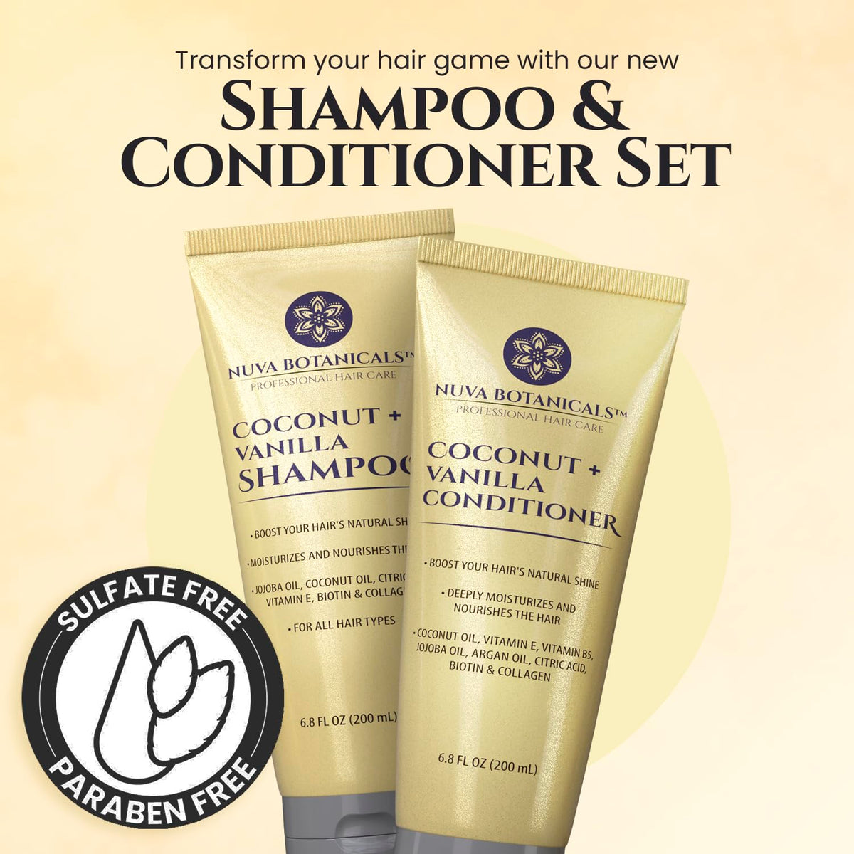 Coconut Shampoo & Conditioner Set 6.8 oz B183613