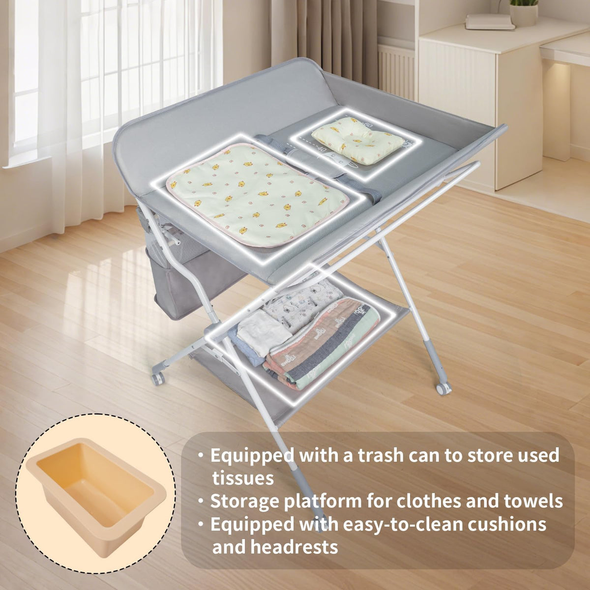Portable Folding Baby Changing Table with Safety Belt Z128558
