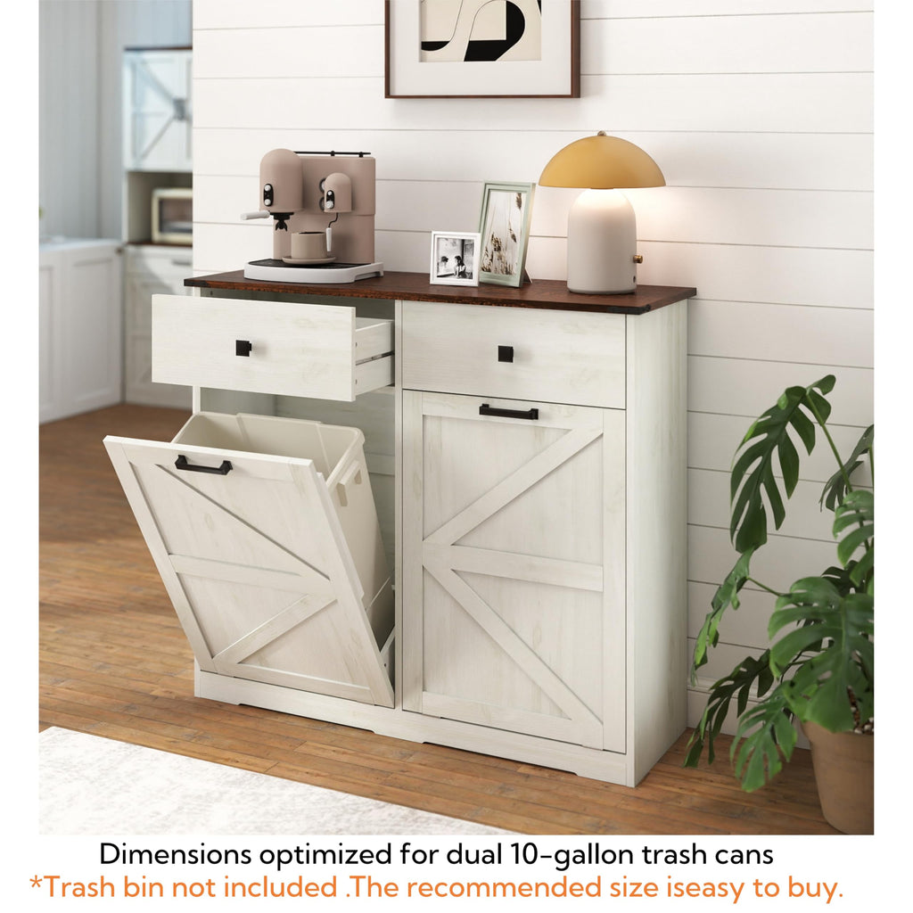 39" Double Tilt-Out Trash Cabinet for 20 Gallon Cans M2215