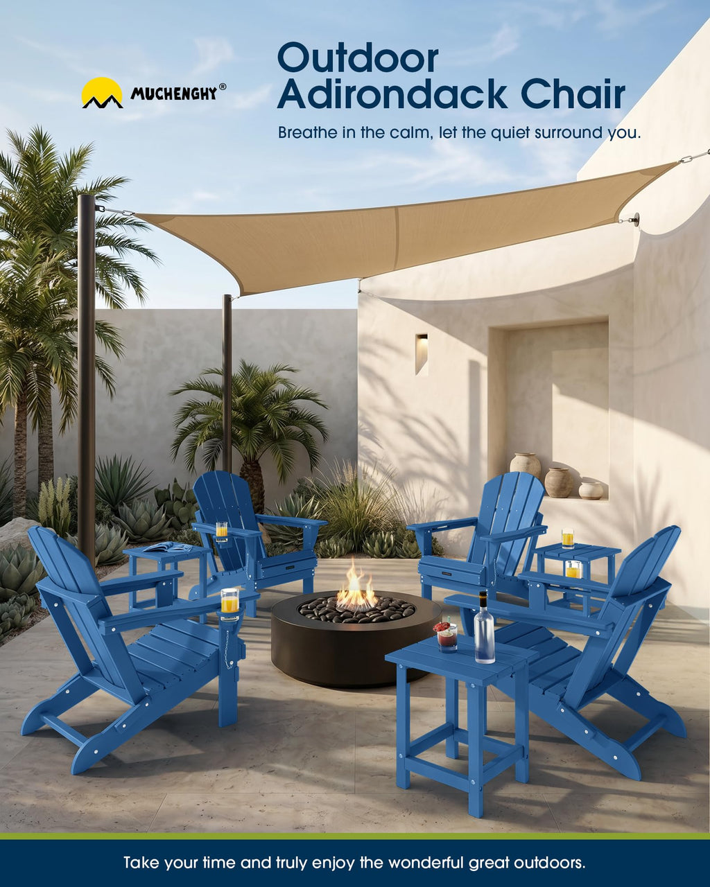 Folding Adirondack Chair Navy Blue E149