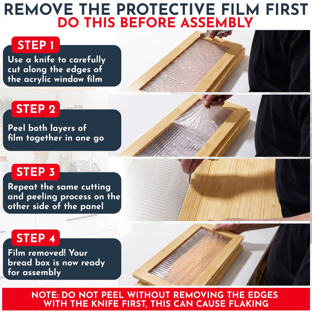 Bamboo Bread Box with Acrylic Window W5139