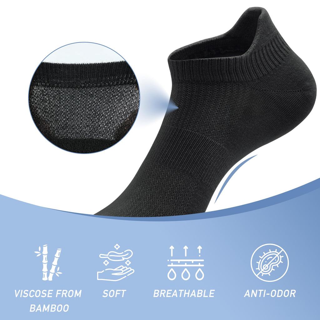 Viscose Bamboo Low Cut No Show Socks 5 Pairs X85451