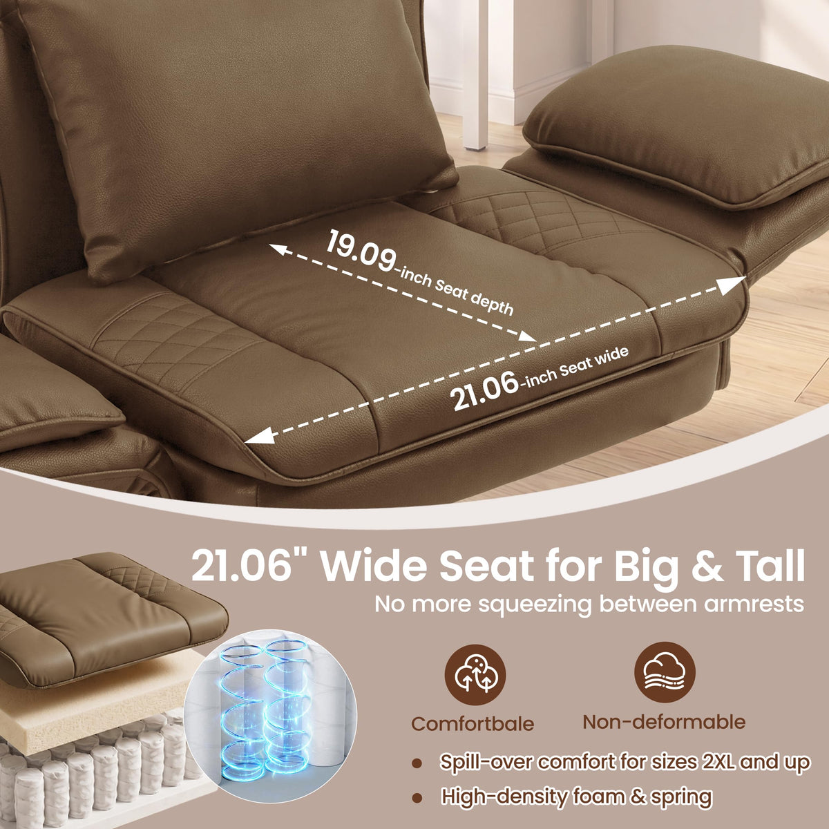 3D Kneading Massage Office Chair with Footrest S36512