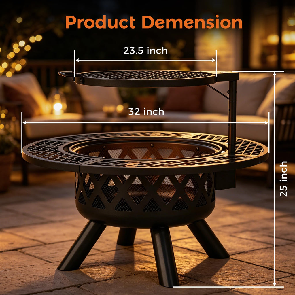 32 Inch Wood Burning Fire Pit A1811
