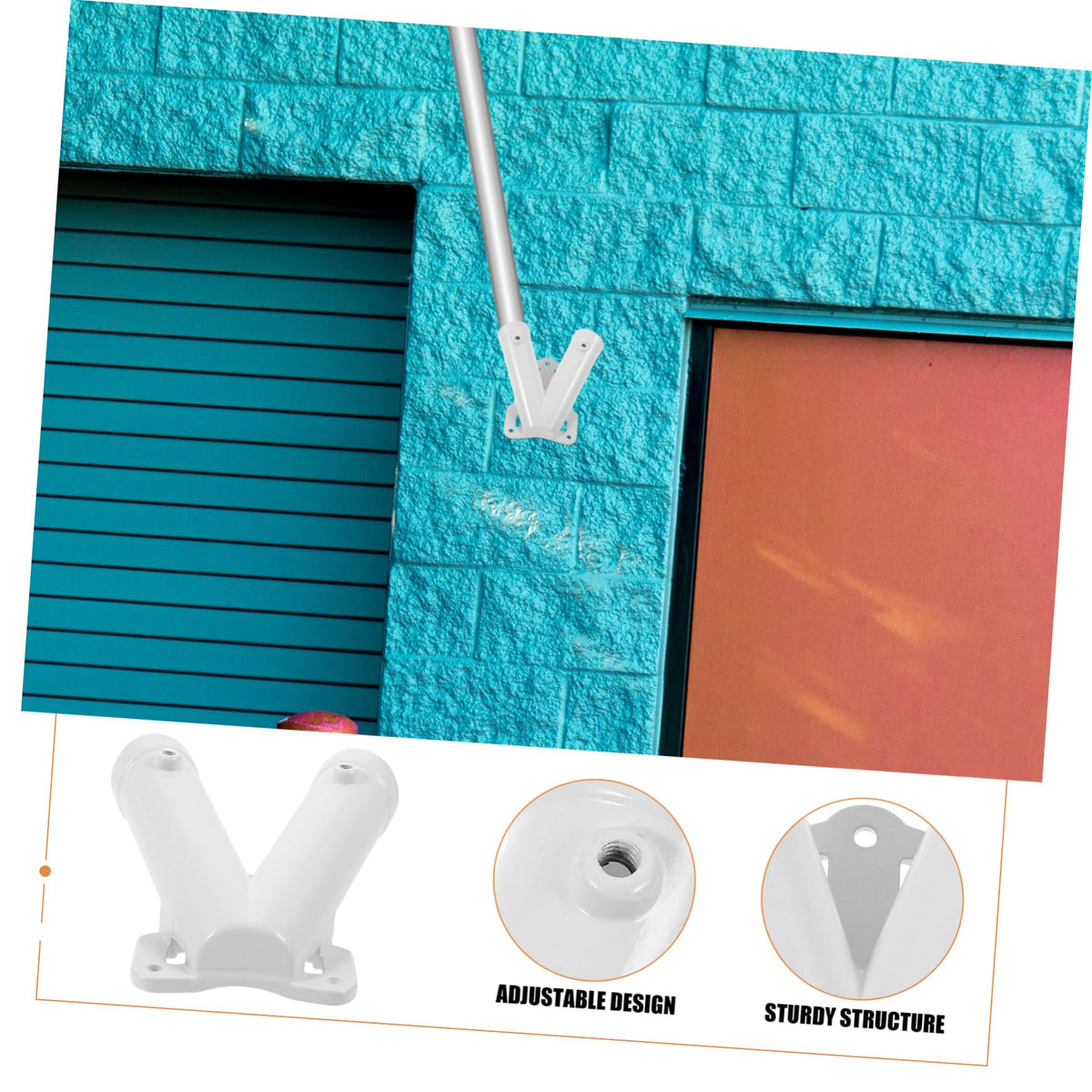 Flag Pole and Holder Wall Mount Rack Y604696