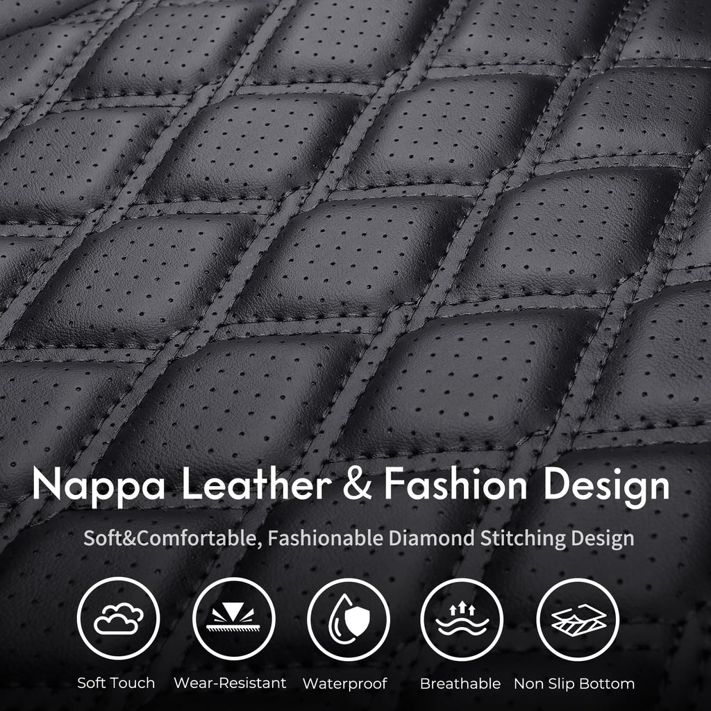 Leather Pickup Seat Cushion Cover Full Set Black N1307