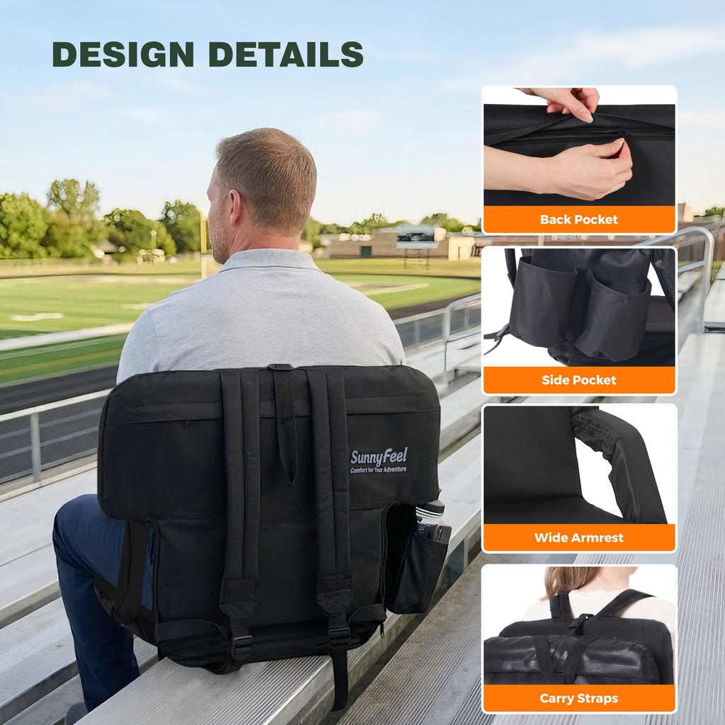 Foldable Stadium Seats 2-Pack with Shoulder Straps Y54475