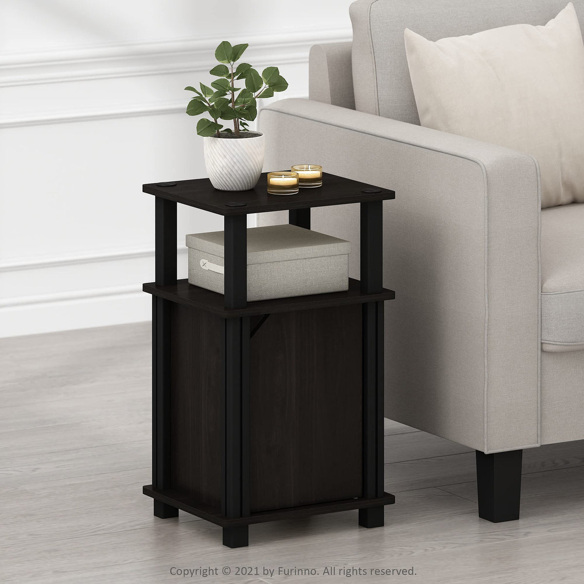 3-Tier Telephone Table with Cabinet, Set of 2 U1155