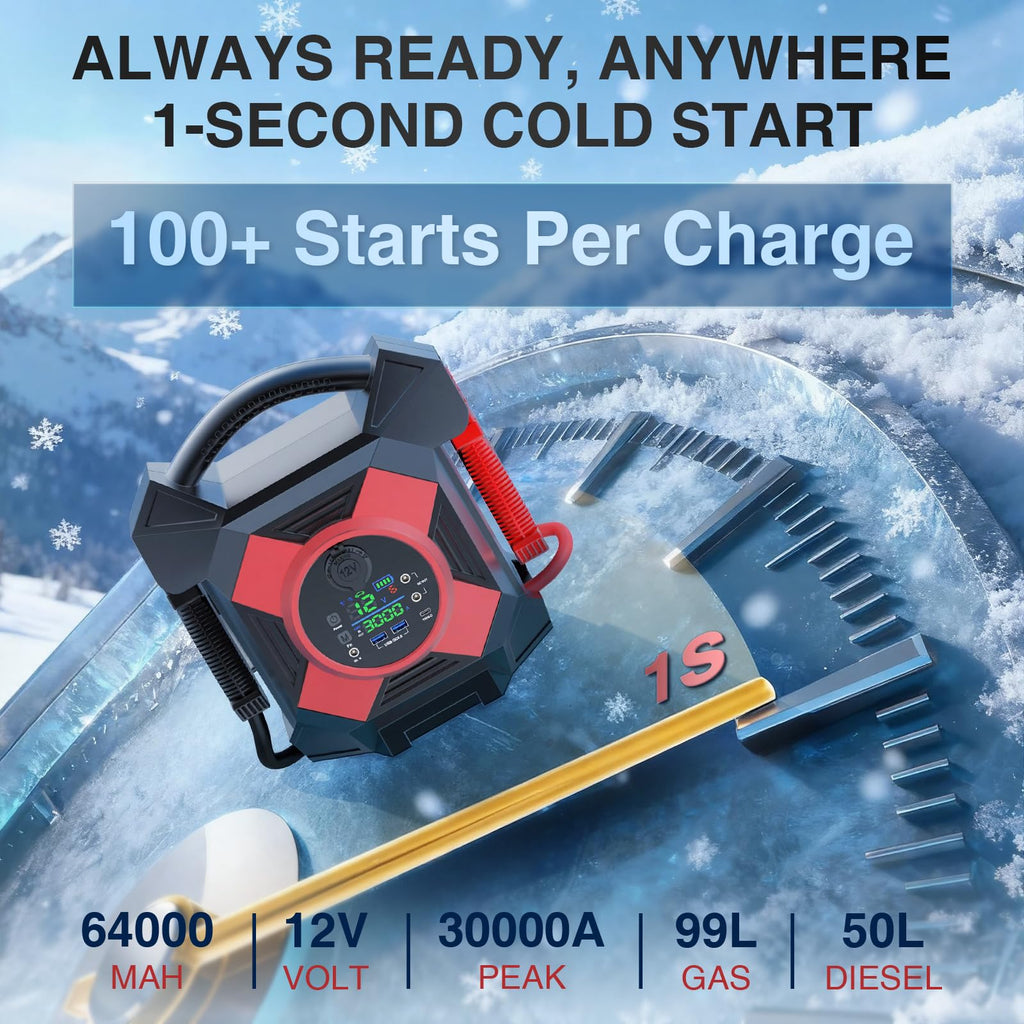 Heavy Duty Truck Jump Starter 30000A Peak 12V Lithium Battery Booster Pack X2493