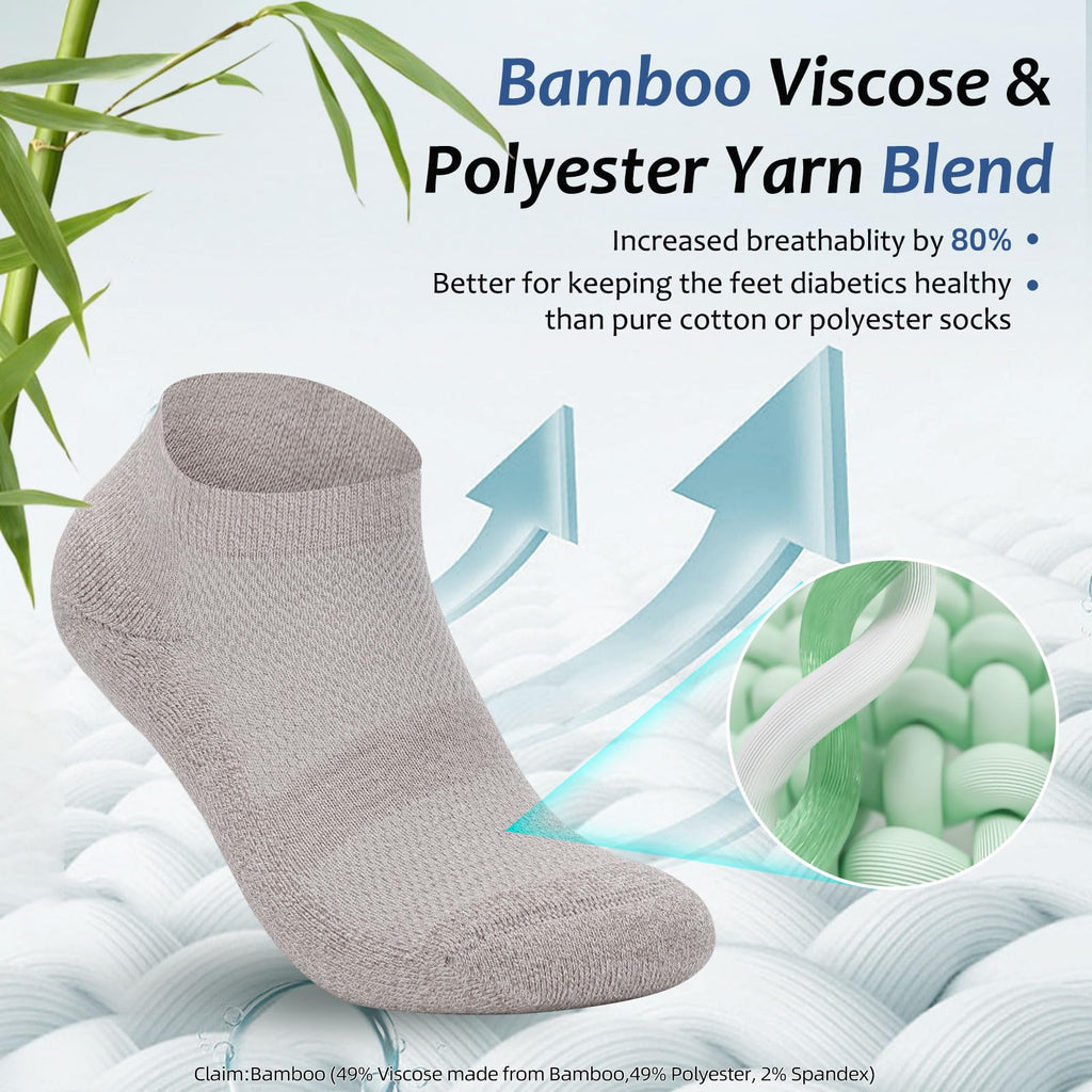 6 Pairs Low Cut Non Binding Bamboo Seamless Socks D488