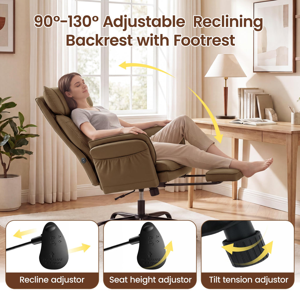 3D Kneading Massage Office Chair with Footrest S36512