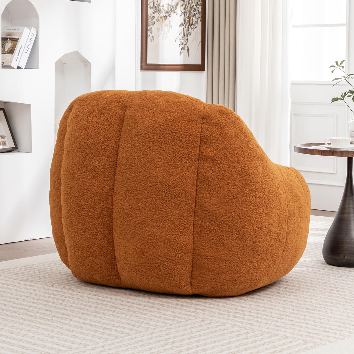 Yellow Tufted Memory Foam Bean Bag Chair R9362