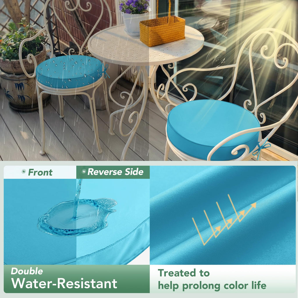 15" Round Waterproof Fade Resistant Chair Cushions Set of 2 W198