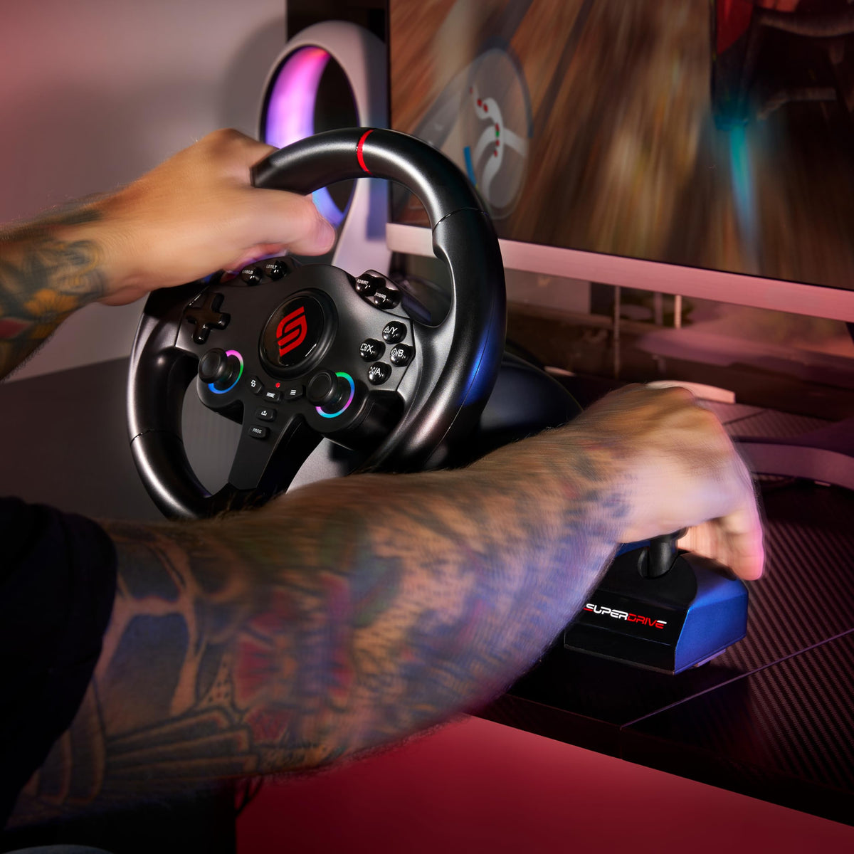 RGB Gaming Steering Wheel Z790126