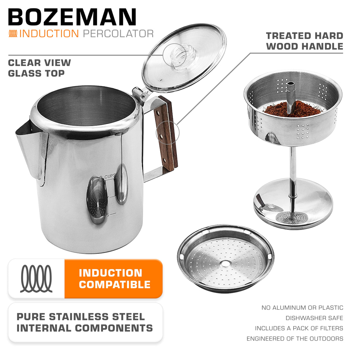 Induction Coffee Percolator 9 Cup R35753